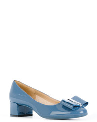 blaue Leder Pumps von Salvatore Ferragamo