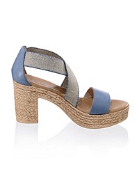 blaue Leder Sandaletten von Alba Moda