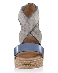 blaue Leder Sandaletten von Alba Moda