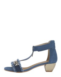 blaue Leder Sandaletten von Heine