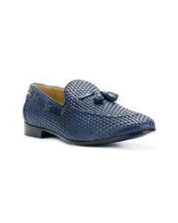 blaue Leder Slipper mit Quasten von BRIMARTS