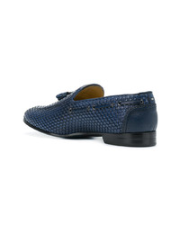 blaue Leder Slipper mit Quasten von BRIMARTS