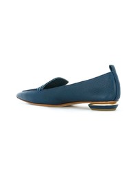 blaue Leder Slipper von Nicholas Kirkwood