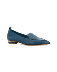 blaue Leder Slipper von Nicholas Kirkwood