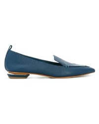 blaue Leder Slipper von Nicholas Kirkwood