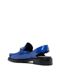 blaue Leder Slipper von Moschino