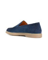 blaue Leder Slipper von Santoni