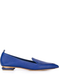 blaue Leder Slipper von Nicholas Kirkwood