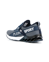 blaue Leder Sportschuhe von Plein Sport