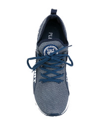 blaue Leder Sportschuhe von Plein Sport