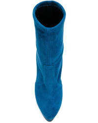 blaue Leder Stiefeletten von Casadei