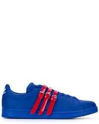 blaue Leder Turnschuhe von Adidas By Raf Simons