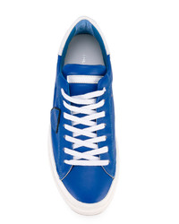 blaue Leder Turnschuhe von Philippe Model