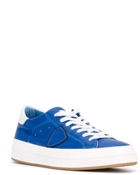 blaue Leder Turnschuhe von Philippe Model