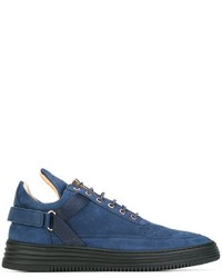 blaue Leder Turnschuhe von Filling Pieces