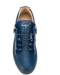 blaue Leder Turnschuhe von Giuseppe Zanotti Design