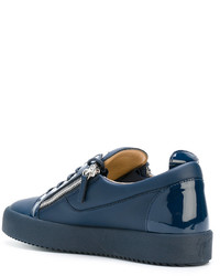 blaue Leder Turnschuhe von Giuseppe Zanotti Design