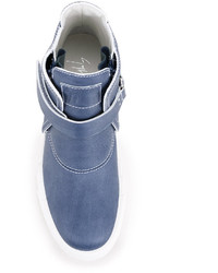 blaue Leder Turnschuhe von Giuseppe Zanotti Design