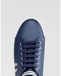 blaue Leder Turnschuhe von Fred Perry