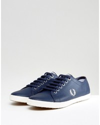 blaue Leder Turnschuhe von Fred Perry