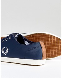 blaue Leder Turnschuhe von Fred Perry