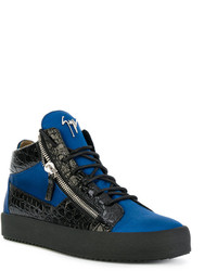 blaue Leder Turnschuhe von Giuseppe Zanotti Design