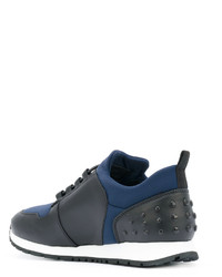 blaue Leder Turnschuhe von Tod's