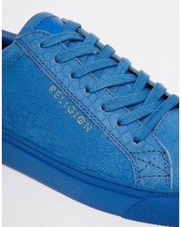 blaue Leder Turnschuhe von Religion