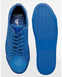 blaue Leder Turnschuhe von Religion