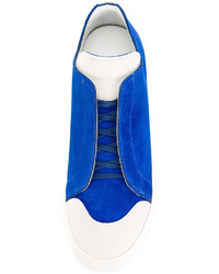 blaue Leder Turnschuhe von Alexander McQueen