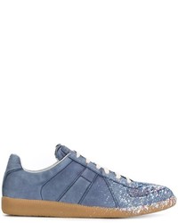 blaue Leder Turnschuhe von Maison Margiela