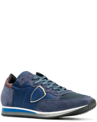 blaue Leder Turnschuhe von Philippe Model