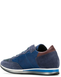 blaue Leder Turnschuhe von Philippe Model