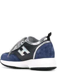 blaue Leder Turnschuhe von Hogan