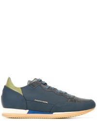 blaue Leder Turnschuhe von Philippe Model