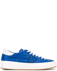 blaue Leder Turnschuhe von Philippe Model