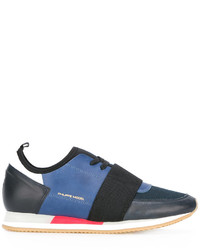 blaue Leder Turnschuhe von Philippe Model