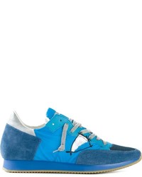 blaue Leder Turnschuhe von Philippe Model