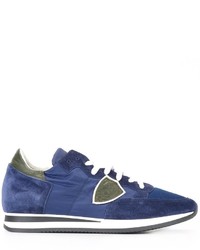 blaue Leder Turnschuhe von Philippe Model