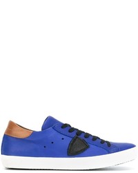 blaue Leder Turnschuhe von Philippe Model