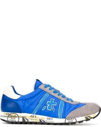 blaue Leder Turnschuhe von Premiata