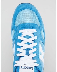 blaue Leder Turnschuhe von Saucony