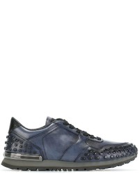 blaue Leder Turnschuhe von Tod's