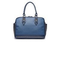 blaue Leder Umhängetasche von COLLEZIONE ALESSANDRO