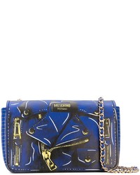 blaue Leder Umhängetasche von Moschino