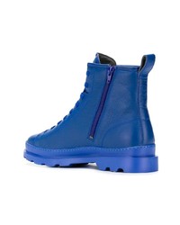 blaue Lederarbeitsstiefel von Camper