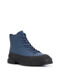 blaue Lederarbeitsstiefel von Camper