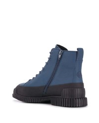 blaue Lederarbeitsstiefel von Camper