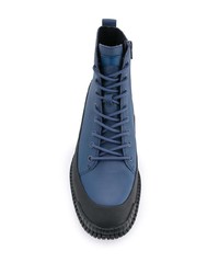 blaue Lederarbeitsstiefel von Camper