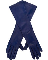 blaue Lederhandschuhe von Giorgio Armani